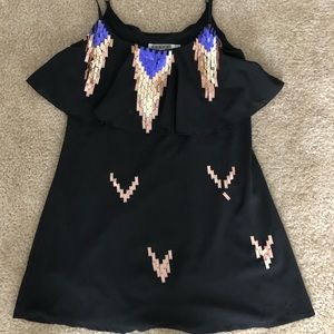 Rehab mini tiered dress Aztec print